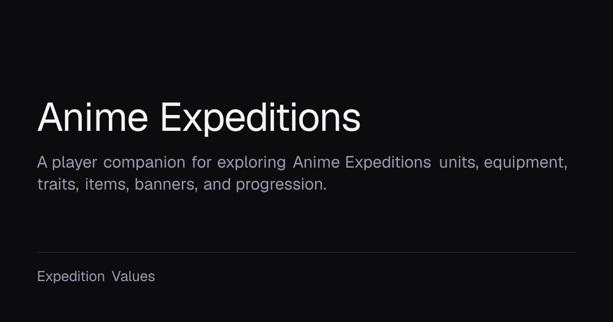 Anime Expeditions Tier List & Unit Guide - Expedition Values